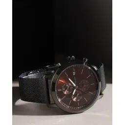 uniquest Brown Dial Analogue Fashion Watch with Multi-Dial Function And Mesh Strap For Men-picture-31