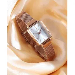 uniquest Silver Dial Analogue Fashion Watch with Mesh Strap For Women-picture-24