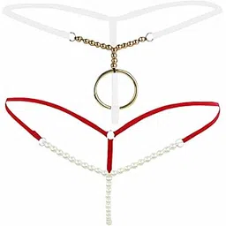 Unisex Adult Polyester G-strings (Pack of 2) (ZSH-ML-PN-5059,WH,RD_RED,WHITE_M)-picture-34