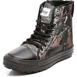 unistar High Ankle Trekking Ridding Men's Boots | Anti Skid Sole with Mild Waterproof Protection (CobraPrint - Size-picture-17