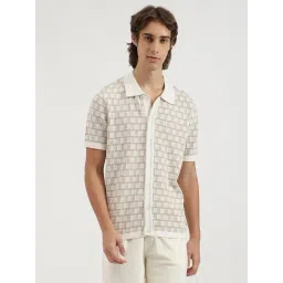 United Colors of Benetton Beige Cotton Relaxed Fit Woven Design Shirt-picture-26