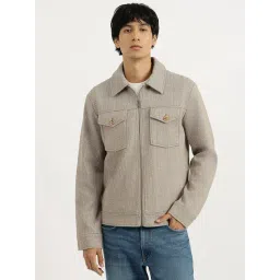 United Colors of Benetton Beige Regular Fit Collared Patterned Jacket-picture-35