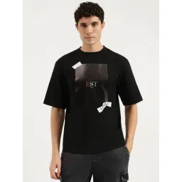 United Colors Of Benetton Black Cotton Oversized Printed T-Shirt-picture-33