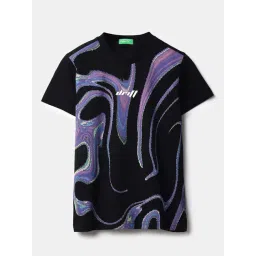 United Colors Of Benetton Black Cotton Regular Fit Printed T-Shirt-picture-33