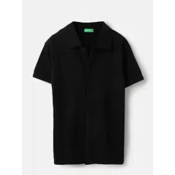 United Colors Of Benetton Black Cotton Regular Fit Textured Shirt-picture-46