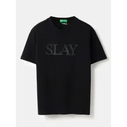 United Colors Of Benetton Black Cotton Relaxed Fit Printed T-Shirt-picture-23