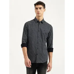 United Colors Of Benetton Black Cotton Slim Fit Checks Shirt-picture-42