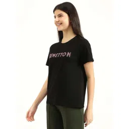 United Colors of Benetton Black Embellished T-Shirt-picture-31