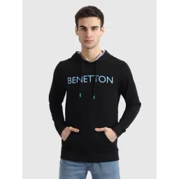 United Colors of Benetton Black Full Sleeves Hooded Sweatshirt-picture-19