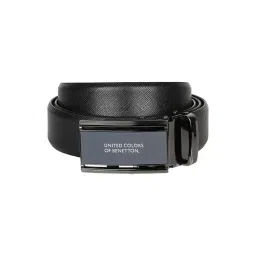 United Colors Of Benetton Black Lugano Textured Leather Casual Belt For Men-picture-17