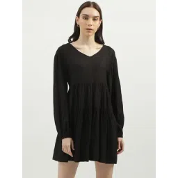 United Colors of Benetton Black Regular Fit A Line Dress-picture-30