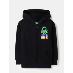 United Colors Of Benetton Black Regular Fit Printed Hoodie-picture-35