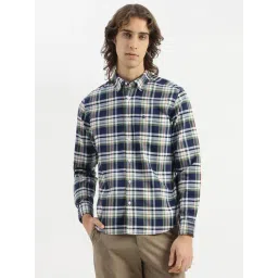 United Colors Of Benetton Blue Cotton Regular Fit Checks Shirt-picture-40