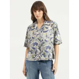 United Colors Of Benetton Blue Cotton Regular Fit Floral Print Shirt-picture-31