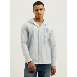 United Colors Of Benetton Blue Cotton Relaxed Fit Striped Shirt-picture-29