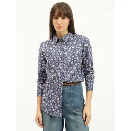 United Colors Of Benetton Blue Pure Cotton Regular Fit Floral Print Shirt-picture-13