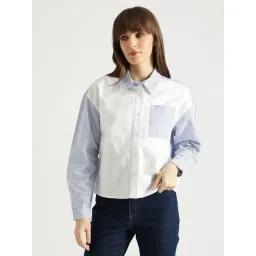 United Colors Of Benetton Blue Pure Cotton Regular Fit Striped Shirt-picture-41