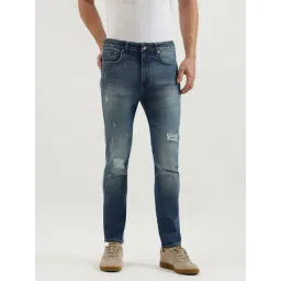 United Colors of Benetton Blue Regular Fit Distressed Jeans-picture-36