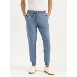 United Colors Of Benetton Blue Regular Fit Texture Trackpants-picture-34