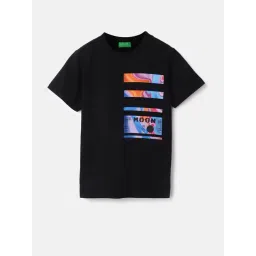 United Colors of Benetton Boys Black Cotton Graphic Print Tshirt-picture-42