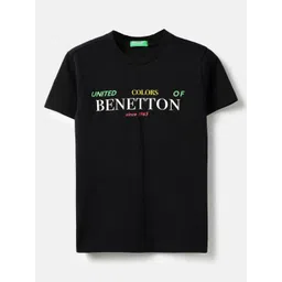 United Colors of Benetton Boys Brand Logo Printed Round Neck Pure Cotton T-shirt-picture-39