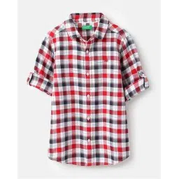 united colors of benetton Boys Checked Regular Fit Cotton Shirt-picture-13