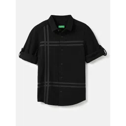 United Colors of Benetton Boys Checked Spread Collar Cotton Casual Shirt-picture-19