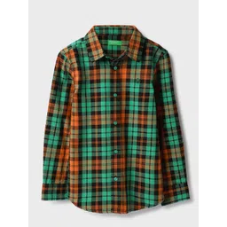 United Colors of Benetton Boys Classic Spread Collar Tartan Checked Cotton Casual Shirt-picture-37