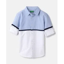 united colors of benetton Boys Colourblock Regular Fit Shirt-picture-15