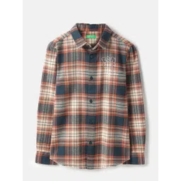 United Colors of Benetton Boys Comfort Fit Tartan Checked Cotton Casual Shirt-picture-39