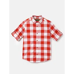 United Colors of Benetton Boys Gingham Checked Pure Cotton Casual Shirt-picture-20