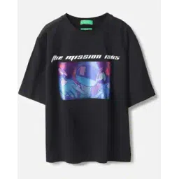 united colors of benetton Boys Graphic Print Boxy Fit Round-Neck T-Shirt-picture-52