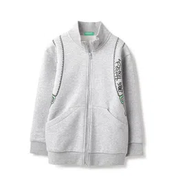 United Colors of Benetton Boys Graphic Printed Mock Collar Cotton Front-Open Sweatshirt-picture-24