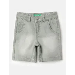United Colors of Benetton Boys Grey Poly Cotton Solid Shorts-picture-35