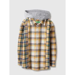United Colors of Benetton Boys Hood Tartan Checked Cotton Casual Shirt-picture-23