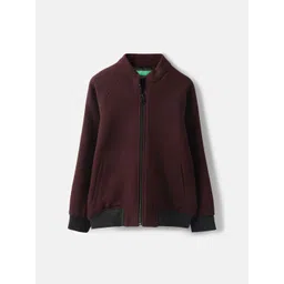 United Colors of Benetton Boys Mock Collar Self Design Bomber Jacket-picture-15