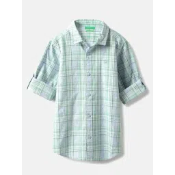 United Colors of Benetton Boys Multicolor Checks Full Sleeves Shirt-picture-13
