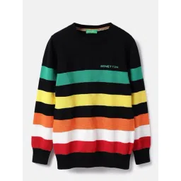 United Colors Of Benetton Boys Multicolor Cotton Regular Fit Striped Sweatshirt-picture-31