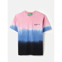 United Colors of Benetton Boys Pink Cotton Color Blocked T-Shirt-picture-12