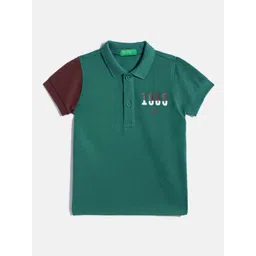 United Colors of Benetton Boys Polo Collar T-shirt with Contrast Sleeve-picture-26