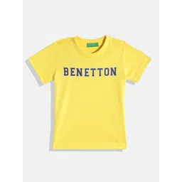 United Colors of Benetton Boys Pure Cotton Brand Logo Printed T-shirt-picture-46
