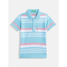 United Colors of Benetton Boys Pure Cotton Striped Polo Collar T-shirt-picture-21