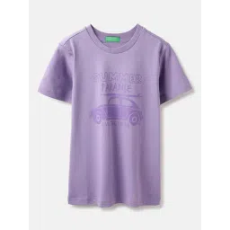 United Colors of Benetton Boys Purple Cotton Printed T-Shirt-picture-40
