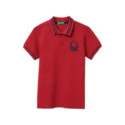 United Colors of Benetton Boys Red Cotton Polo T-Shirt-picture-42
