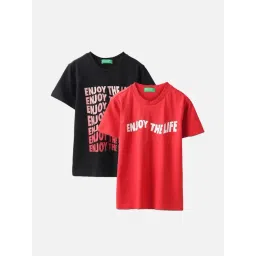 United Colors of Benetton Boys Red Cotton Printed T-Shirt Pack of 2-picture-18