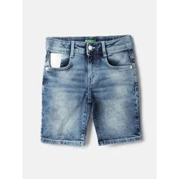 United Colors of Benetton Boys Regular Fit Mid-Rise Denim Shorts-picture-57