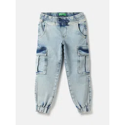 United Colors of Benetton Boys Regular Fit Mid-Rise Low Distress Heavy Fade Jeans-picture-27