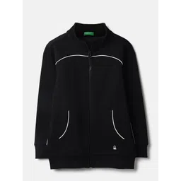 United Colors of Benetton Boys Regular Fit Mock Neck Long Sleeve Front-Open Sweatshirt-picture-26