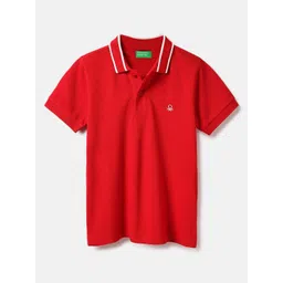 United Colors of Benetton Boys Solid Polo Collar Cotton T-shirt-picture-11