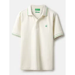 United Colors of Benetton Boys Solid Polo Collar Pure Cotton Relaxed Fit T-shirt-picture-25